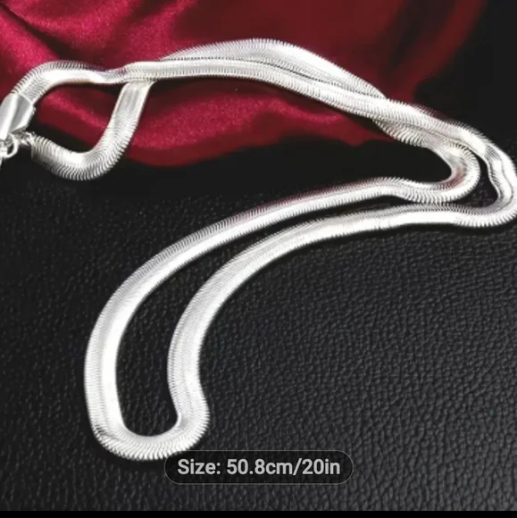 Elegant 9.25 Sterling Silver Snake Chain 20" - Picture 1 of 4